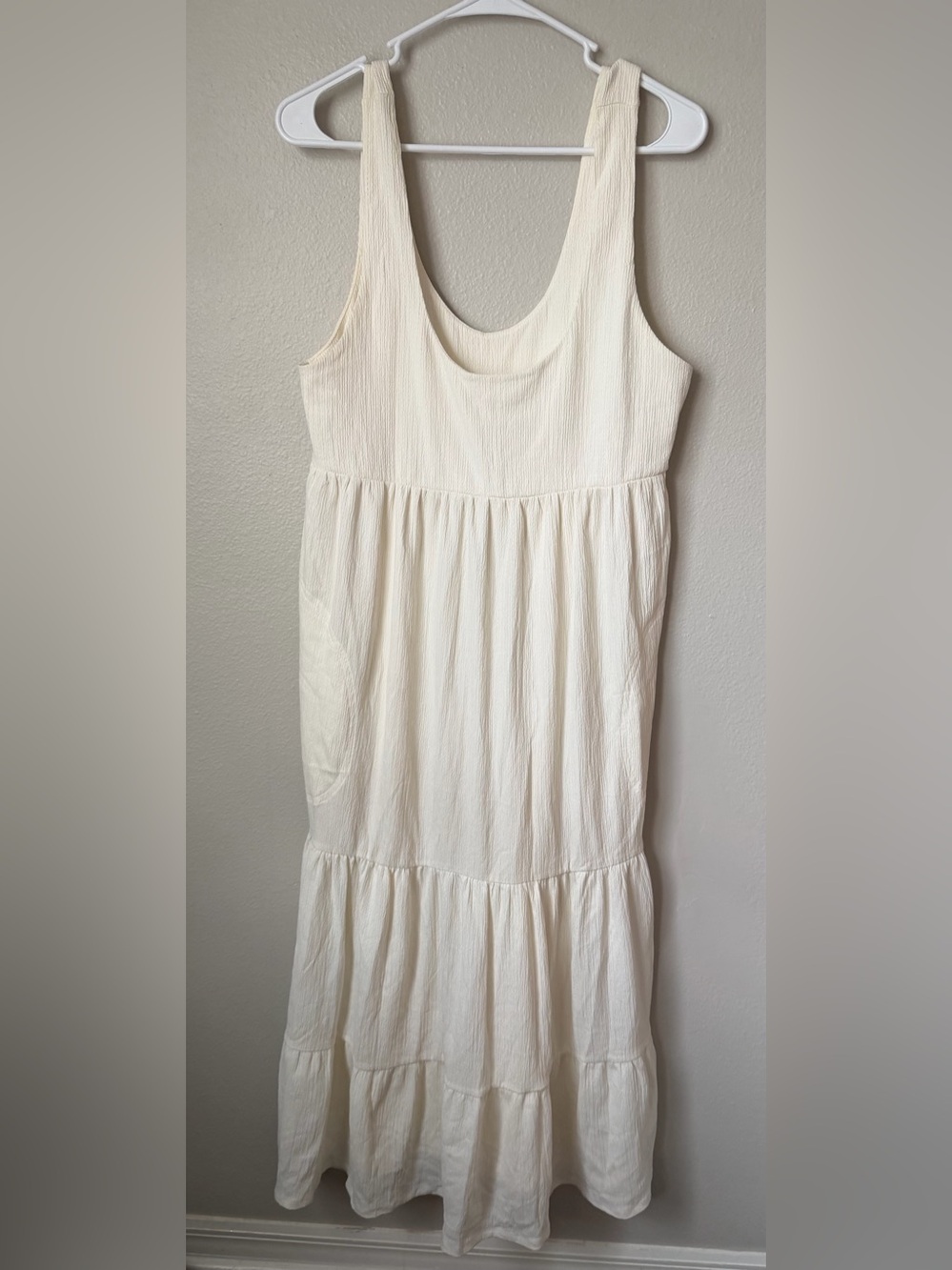 FP Beach Free People Size L Ivory White Reel Love Boho Midi Maxi Dress - Picture 3 of 4